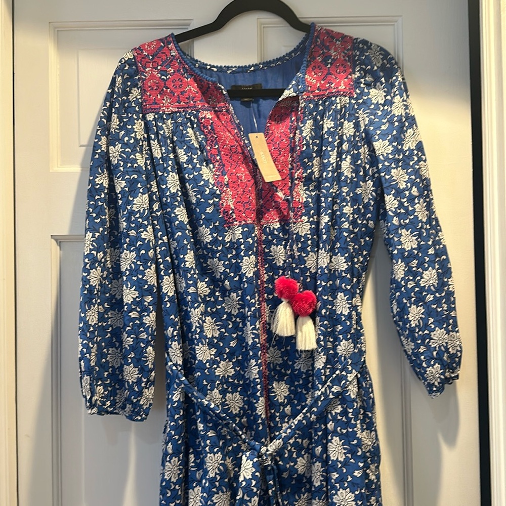 NWT J. Crew Fully Lined Boho Long Dress. Sz XS Brand New!
